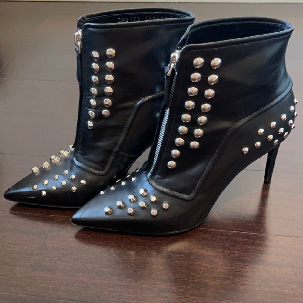 Alexander McQueen calf leather booties
